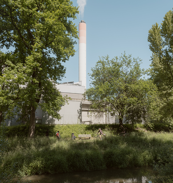 Timber building of the Limeco Power-to-Gas facility